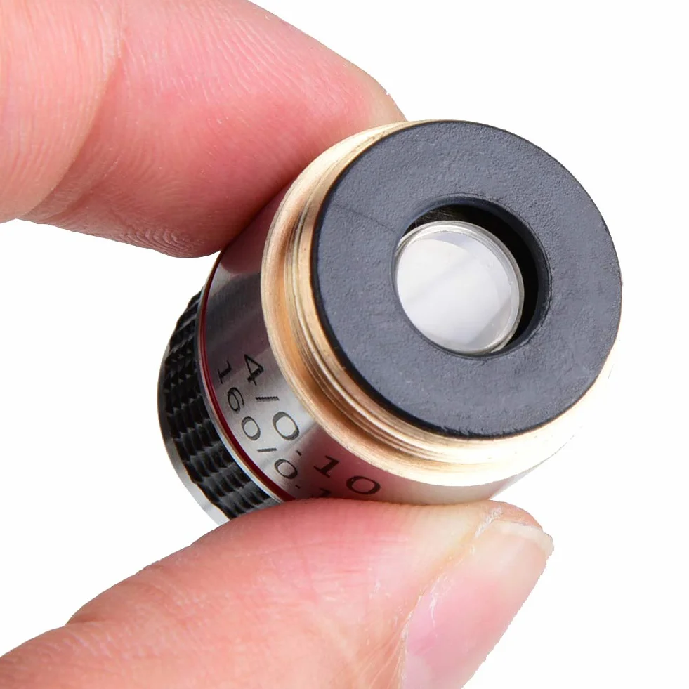 Obiettivi Achromatici per Microscopio Biologico 4X, Lente 185/160, 0,17, Antiriflesso