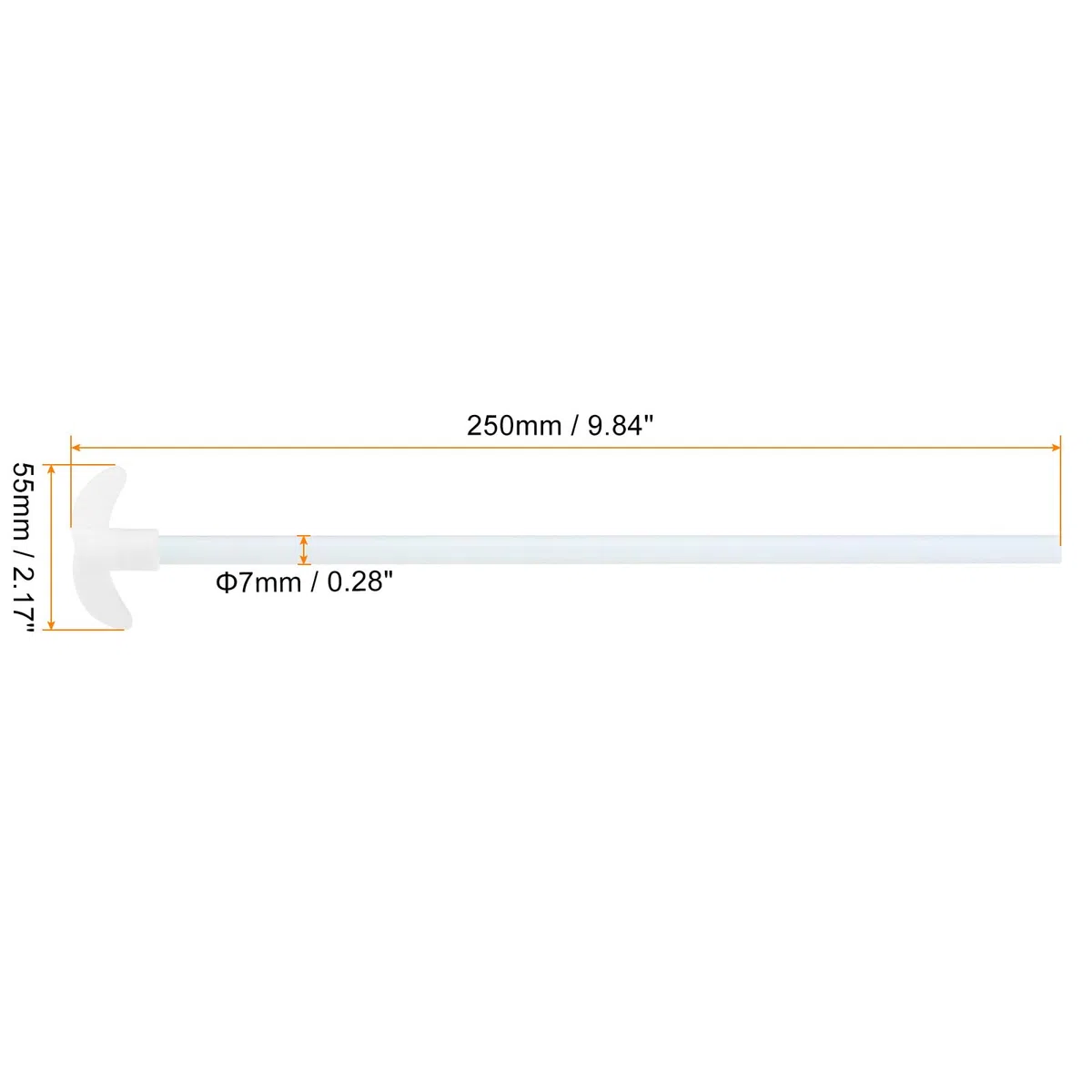 QUARKZMAN Asta di Miscelazione Elettrica in PTFE 250x55mm per Agitatore Elettrico con Pala Pieghevole per Laboratorio