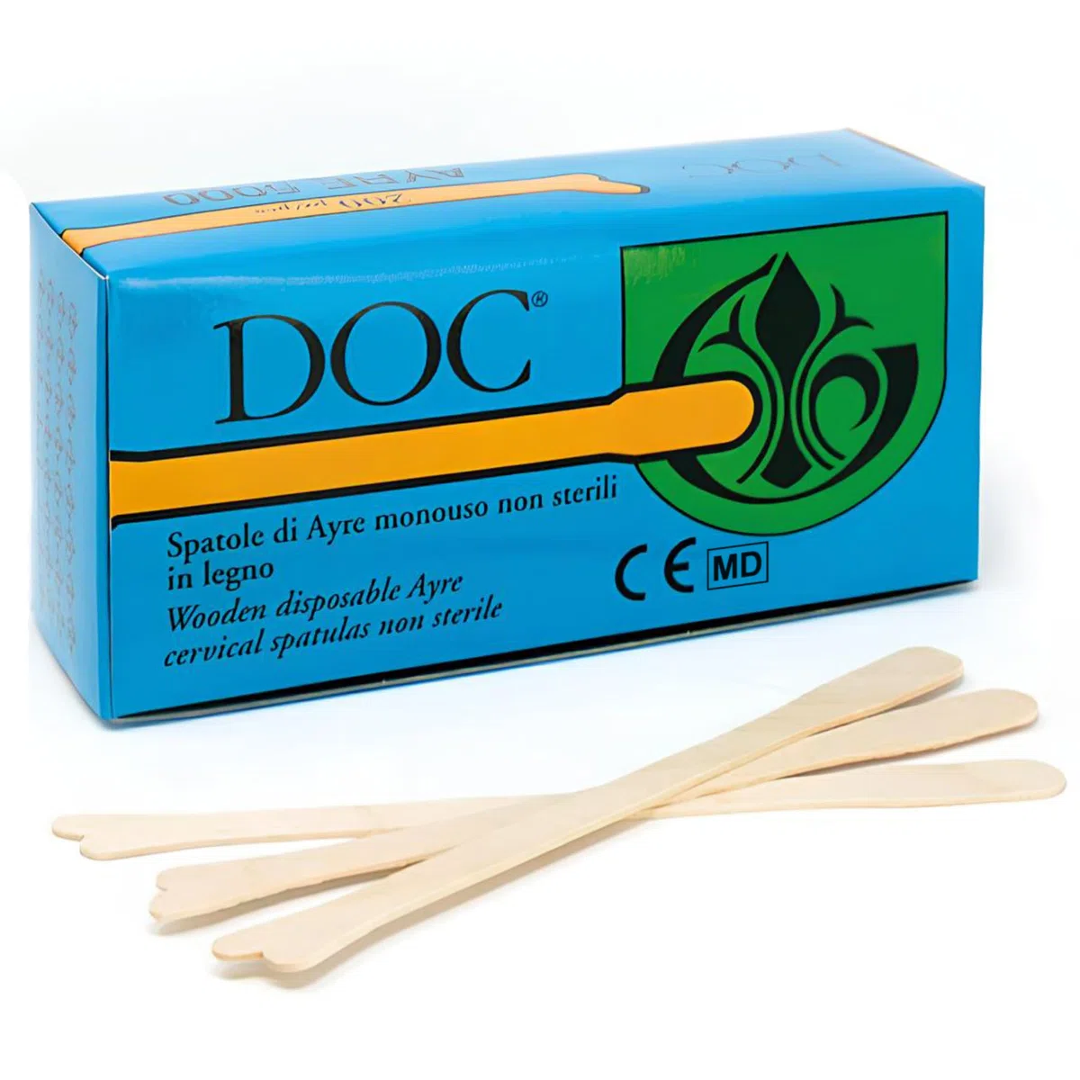 Spatole di Ayre monouso non sterili in legno (200 pezzi) DOC AYRE 5000