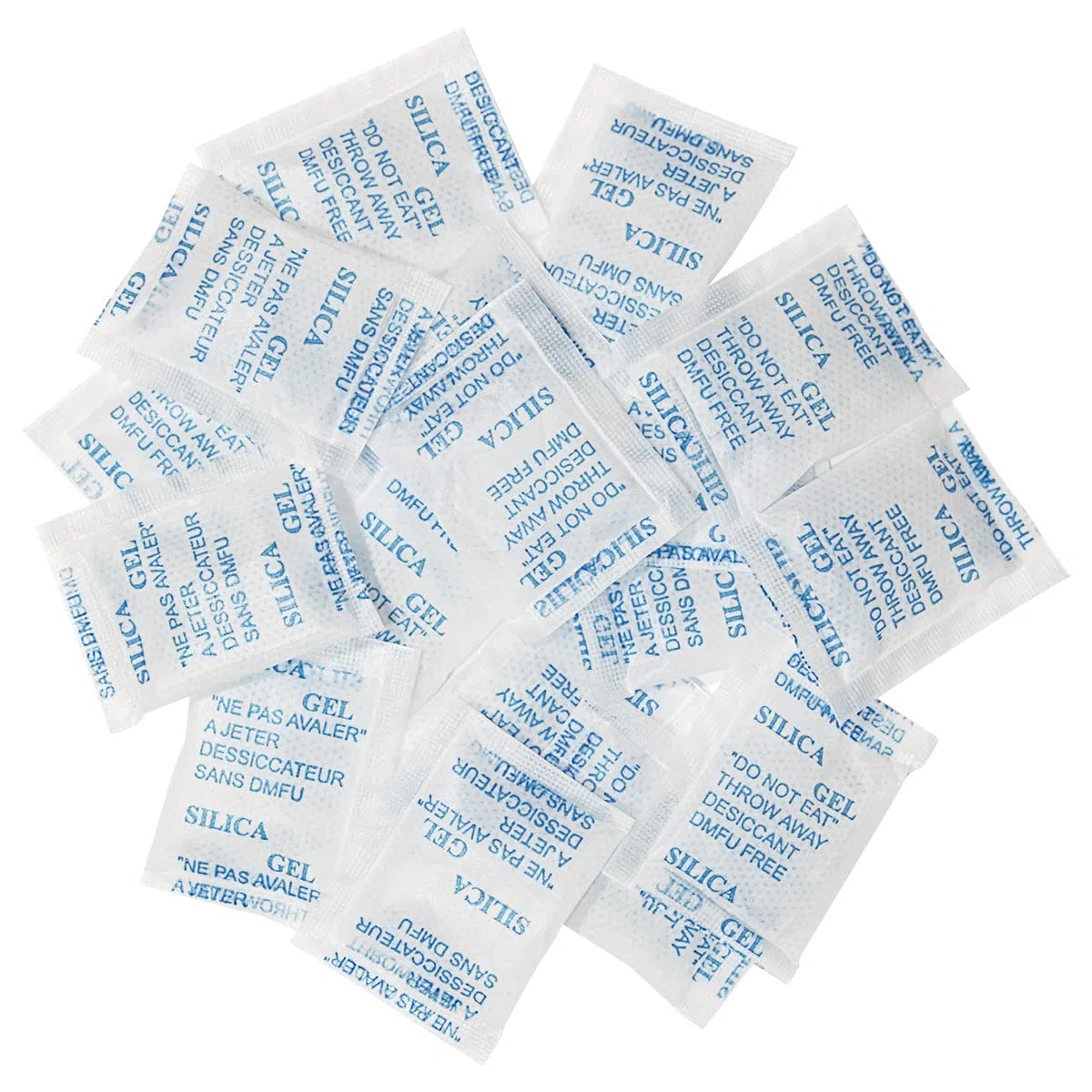 100 Pacchetti 2 Grammi Gel di Silice Bustina Essiccante Assorbi umidità Deumidificatore Resistente all'Olio per Alimenti