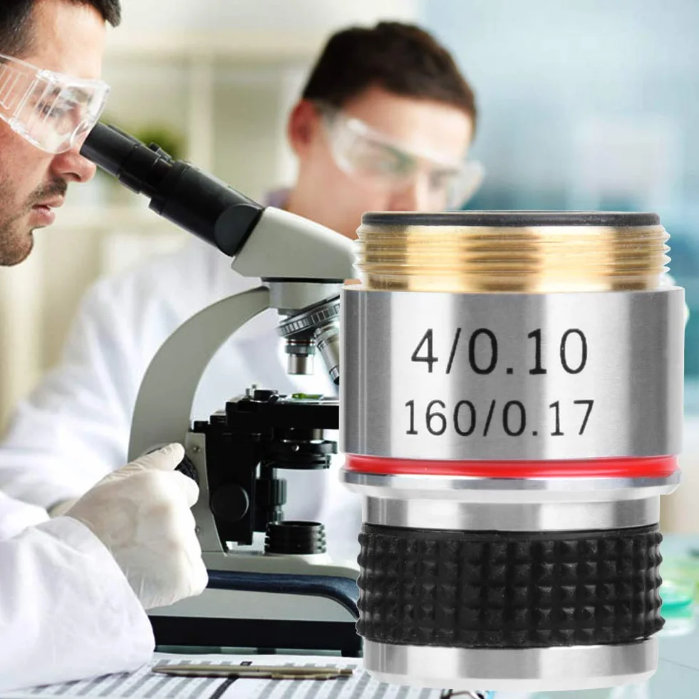 Obiettivi Achromatici per Microscopio Biologico 4X, Lente 185/160, 0,17, Antiriflesso