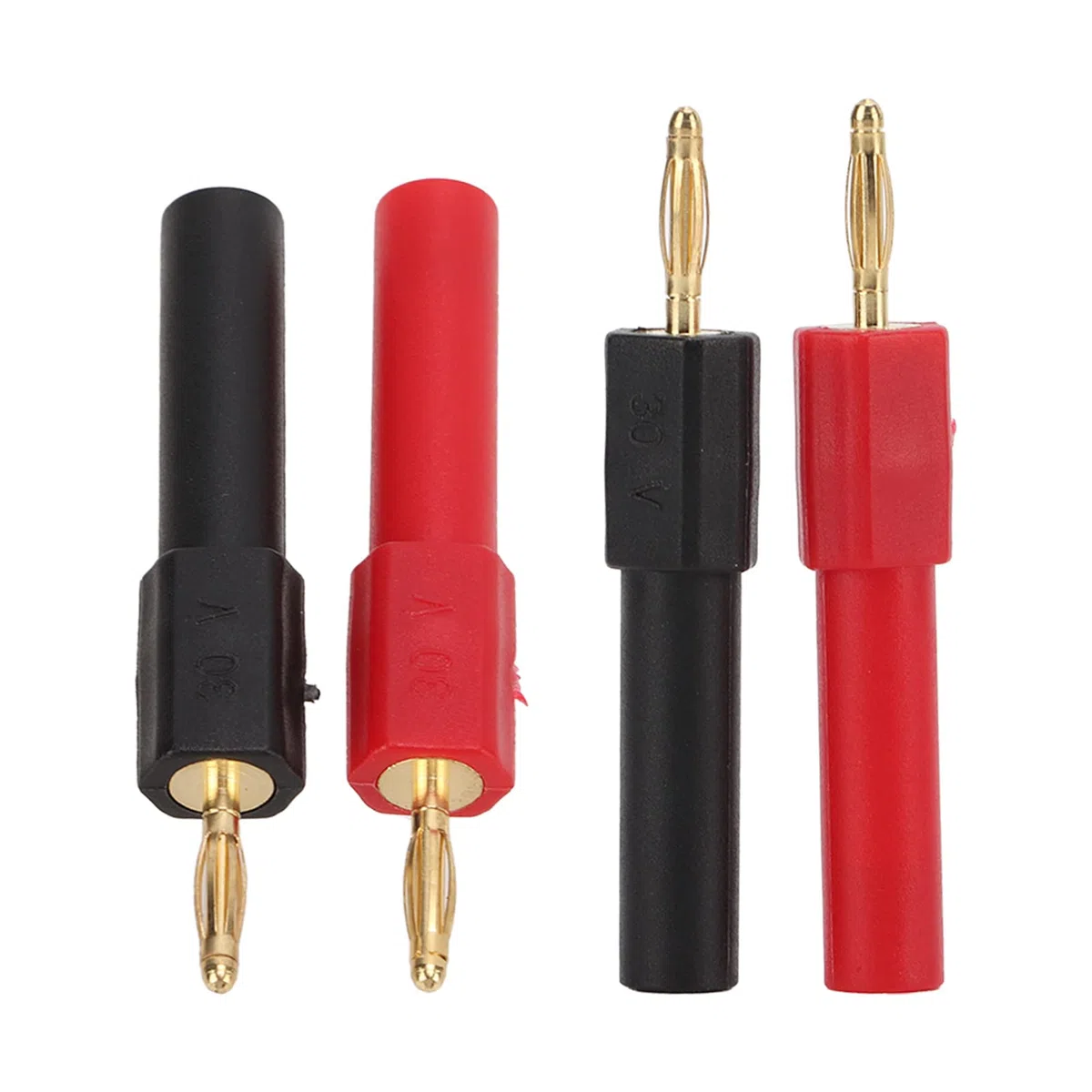 Adattatore per Spina a Banana, 2 mm Maschio a 4 mm Femmina, Ottone, Rosso e Nero, 5 Set, Connettore PA