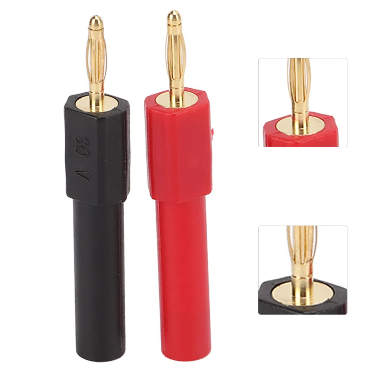 Adattatore per Spina a Banana, 2 mm Maschio a 4 mm Femmina, Ottone, Rosso e Nero, 5 Set, Connettore PA