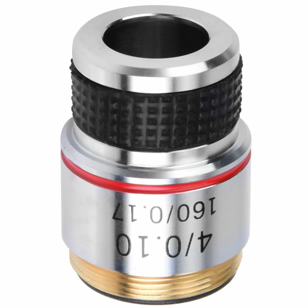 Obiettivi Achromatici per Microscopio Biologico 4X, Lente 185/160, 0,17, Antiriflesso