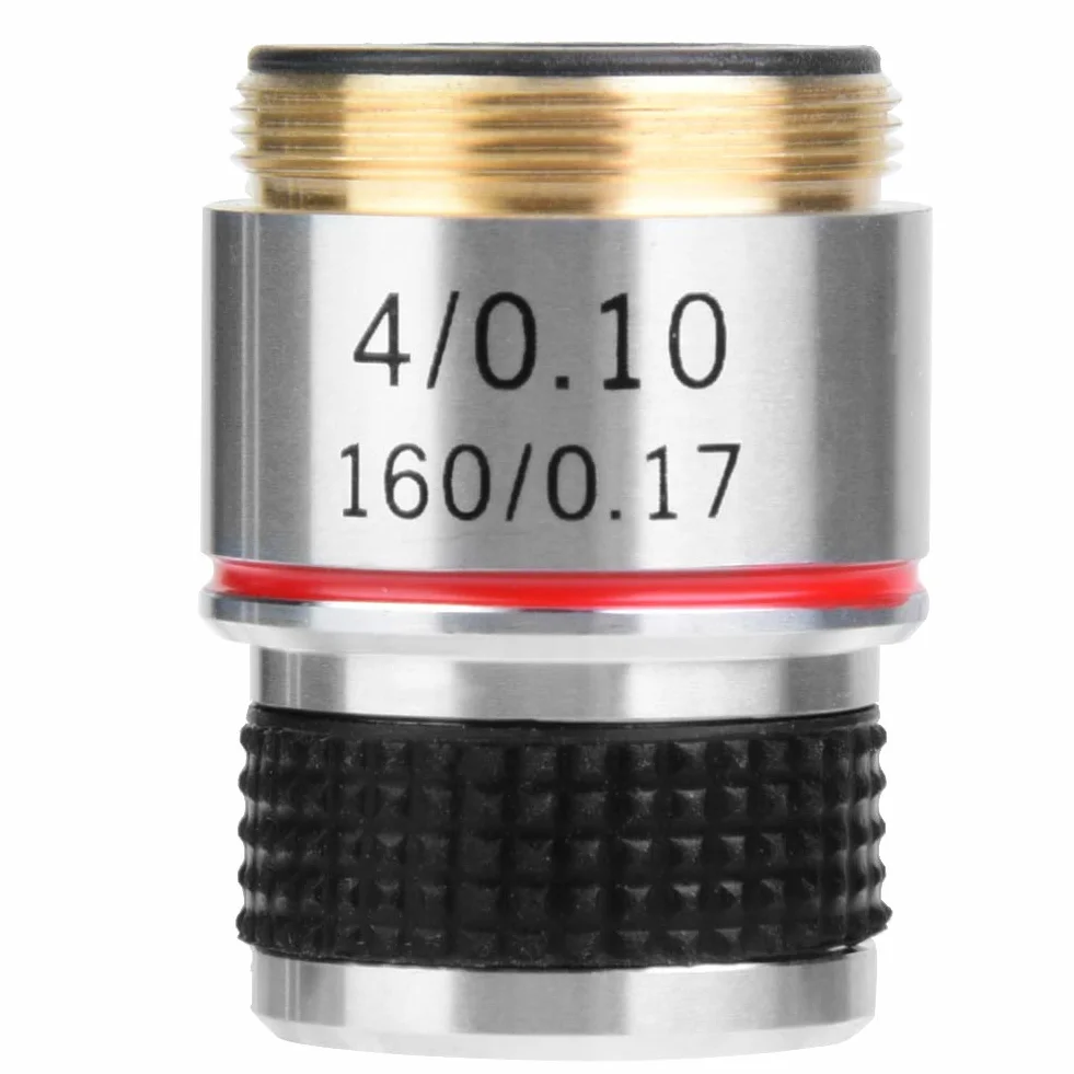 Obiettivi Achromatici per Microscopio Biologico 4X, Lente 185/160, 0,17, Antiriflesso
