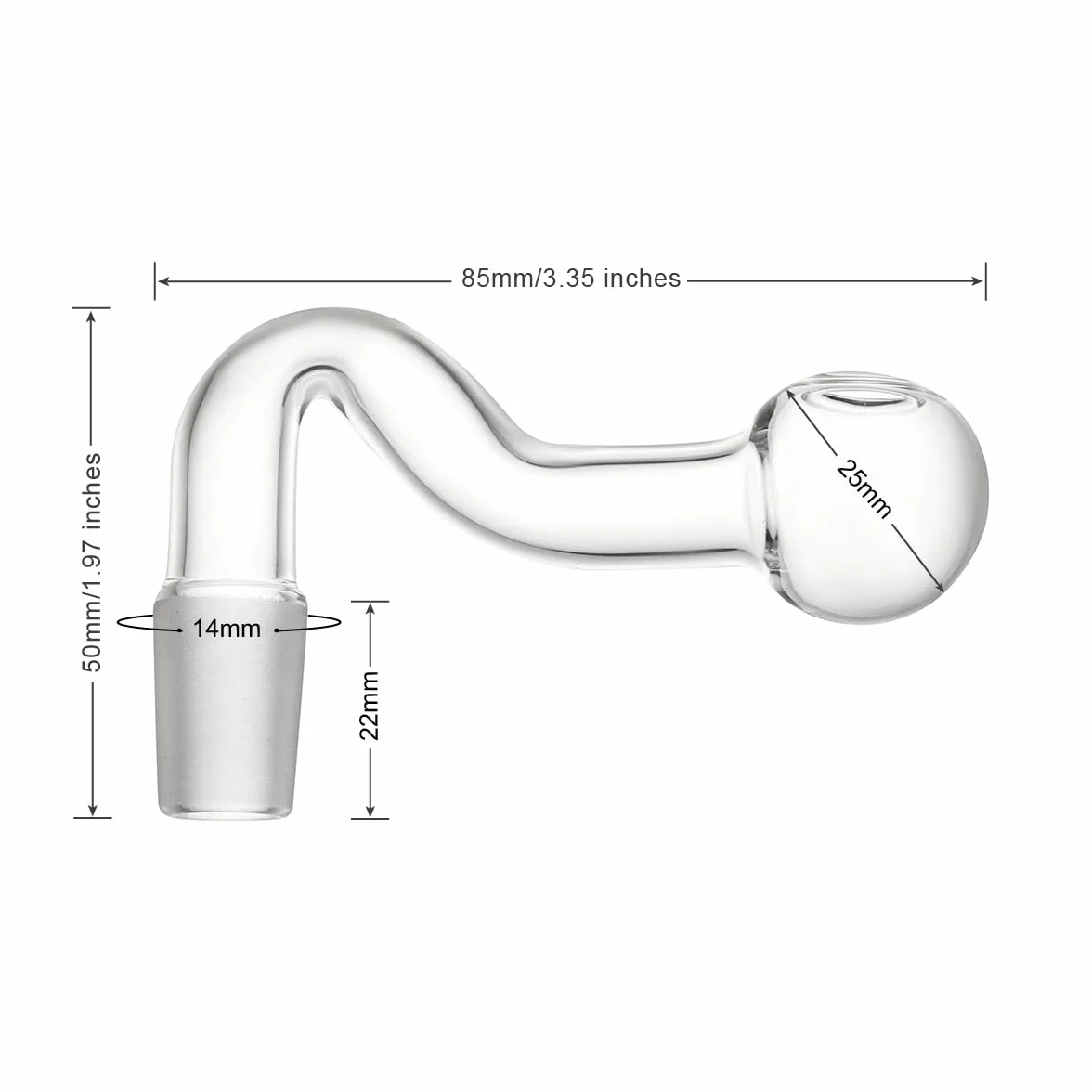 Connettori maschio in vetro da laboratorio da 14 mm per la generazione di gas e la distillazione, confezione da 4