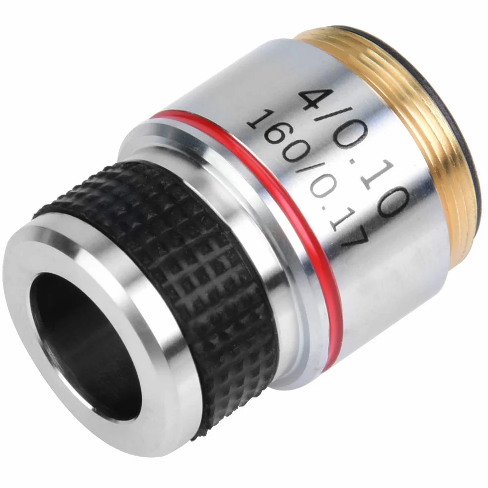 Obiettivi Achromatici per Microscopio Biologico 4X, Lente 185/160, 0,17, Antiriflesso