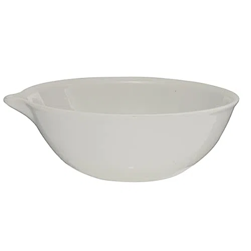 KENZIUM - Confezione da 6 Capsule Evaporazione | da 70 ml | in Porcellana | con Becco e Fondo Tondo | Ideale per Laboratorio, Cucina o Giardinaggio