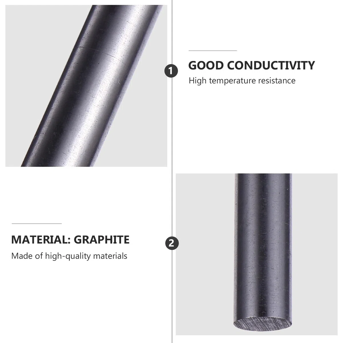 GANAZONO Bacchette di Agitazione in Grafite 2 Pezzi per Raffinazione Metalli Preziosi Materiale in Grafite Resistente e Dimensioni Ottimali per Laboratorio Riutilizzabile
